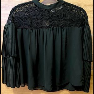 Preloved Abercrombie Black Chiffon Top, Sz Sm